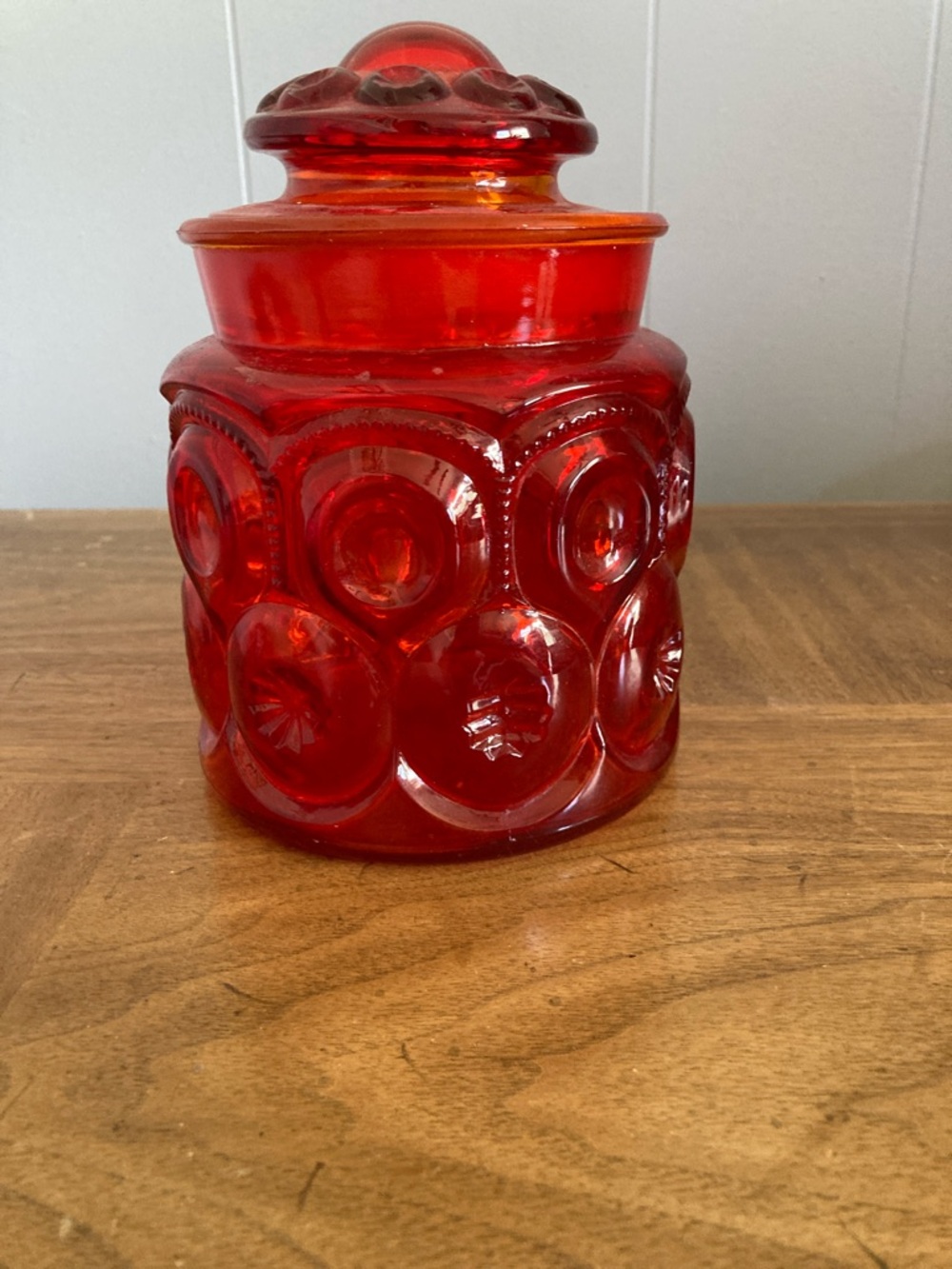L.E. Smith Moon and Stars Amberina Canister - Picture 4 of 8